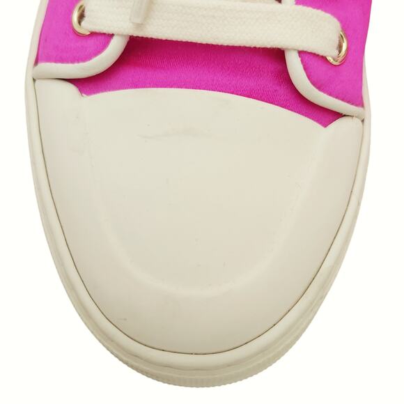 TOM FORD City satin cap toe metallic low top lace up hot pink sneakers Size 38 8 - Picture 7 of 14